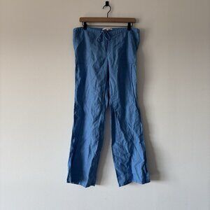 Victoria's Secret Low Rise Linen Pants Blue Relaxed Fit Size 4 Resort Beachy Y2K